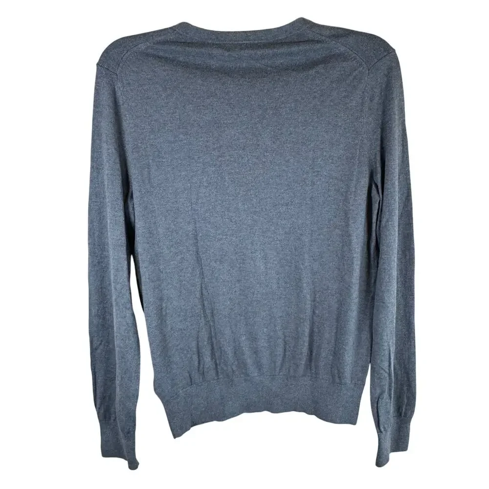 Banana Republic‎ Silk Cashmere V Neck Sweater Men's Large Gray Classic Luxury